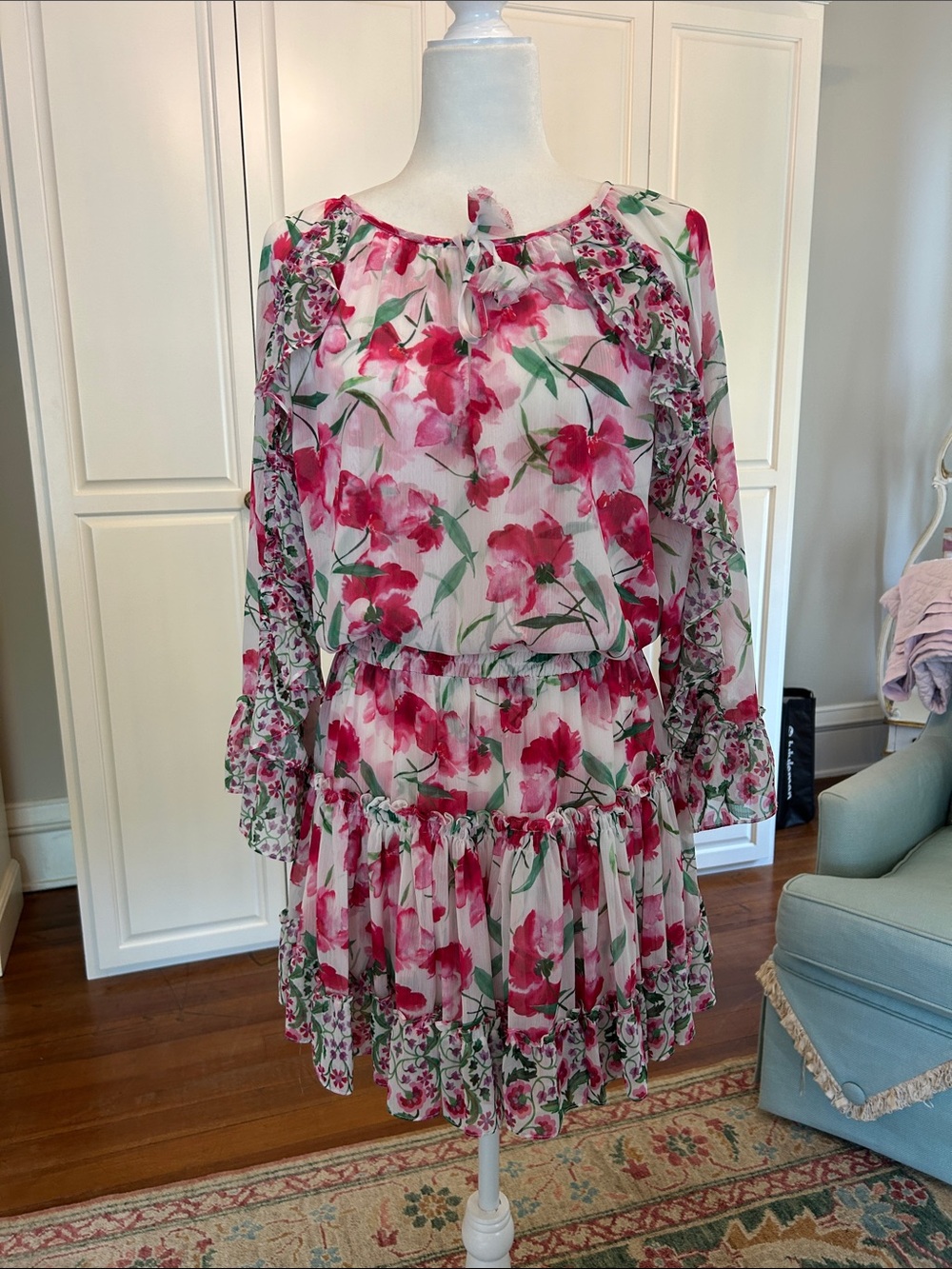 Misa Los Angeles Pink Floral Mini Dress